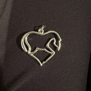 Silver Horse Heart Pendant